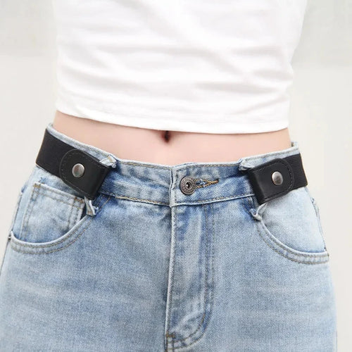 Simple And Fashionable Women'S Belt Elastic Lazy Men'S Belt Woven