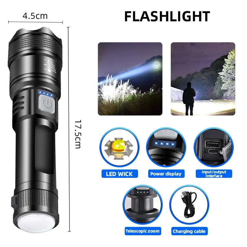 Powerful P70 Led Flashlights 5000LM Ultra Bright Tactical Light