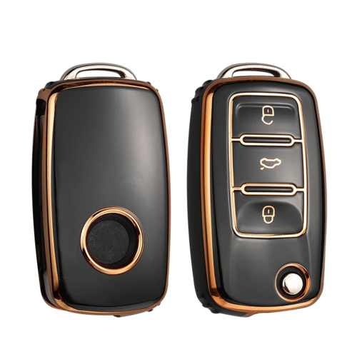 Leather TPU Car Key Case Cover For Volkswagen VW Polo Golf Passat