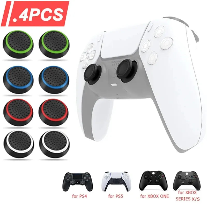 4Pcs Silicone Gel Thumb Grips Cover For Sony PS5/PS3/PS4 For XBOX One