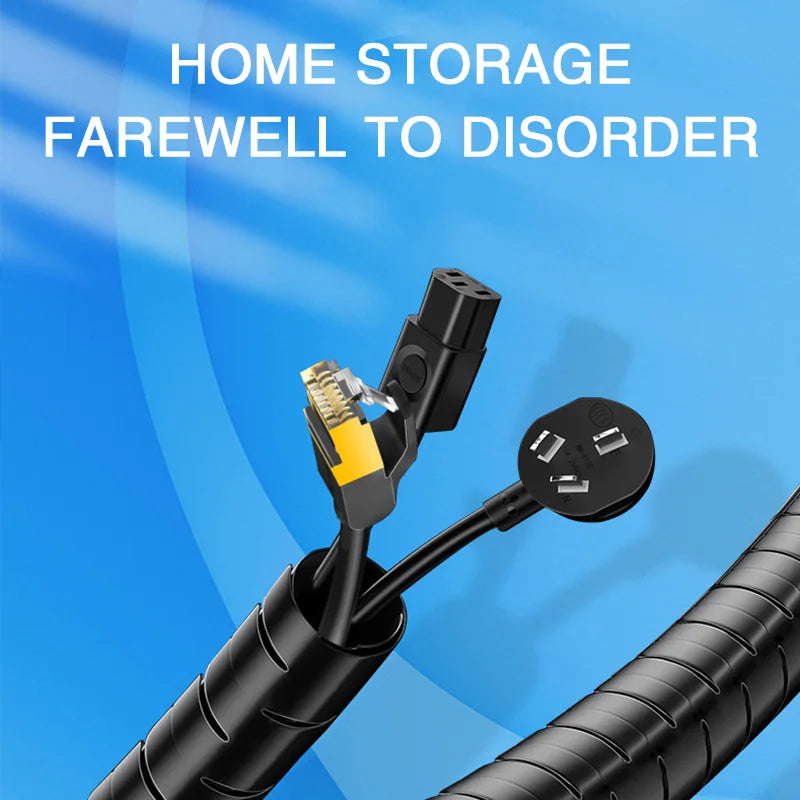 2M 16mm Flexible Spiral Cable Wire Protector Cable Organizer Computer