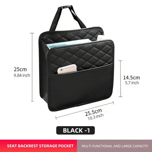 2024 Multi-functional car seat storage bag Leather storage bag Garbage