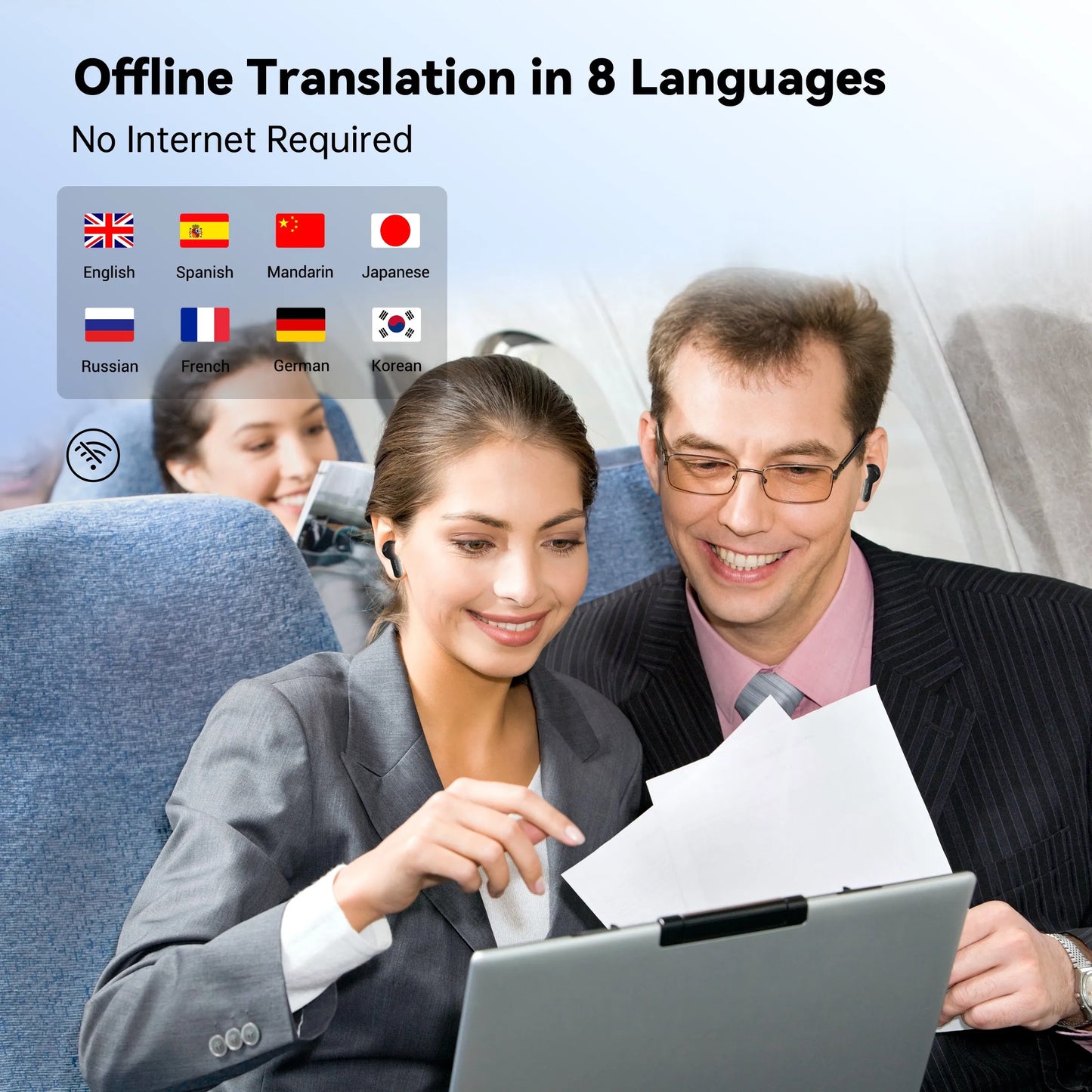 Wooask M6 Translator Earbuds,Updated Chip,Real Time Translator