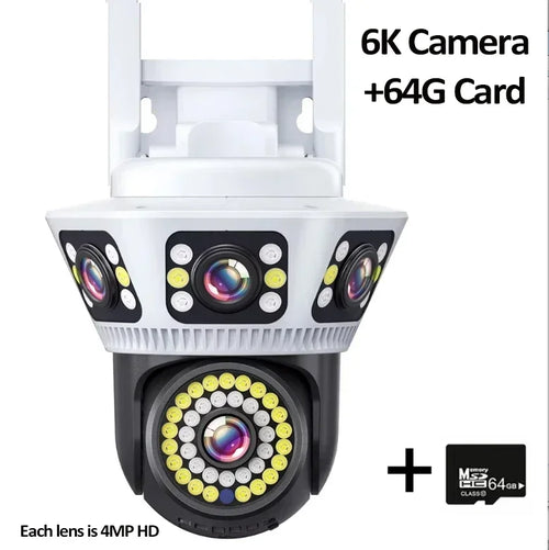 New 8K WiFi Camera Outdoor 10X Zoom Three Screen PTZ Video