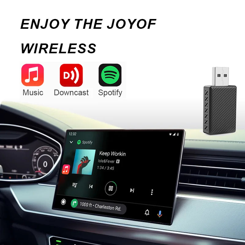 2 in 1 AI Box Mini Wired to Wireless Carplay&Android Auto Compatible