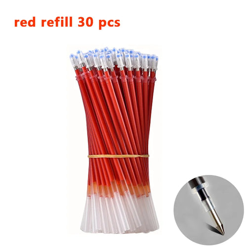 Gel pens Set Black Blue Red Refill Gel Pen Bullet Tip 0.5mm School &