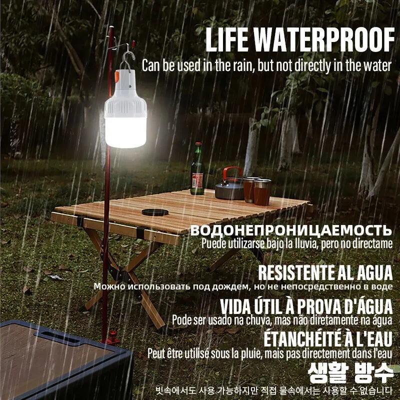 Outdoor USB Rechargeable LED Lamp Bulbs High Brightness Emergency