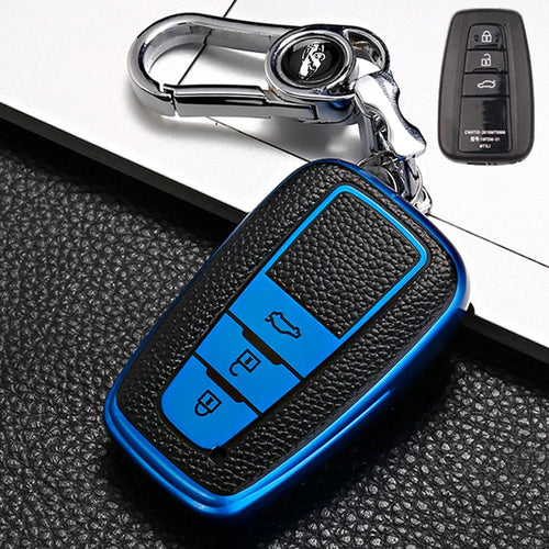 Leather Style Car Remote Key Case Cover Fob For Toyota Prius Camry