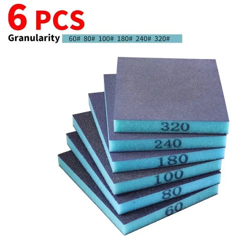 6PCS Sanding Sponge 60-320 Grit Washable and Reusable Wet Dry Sanding