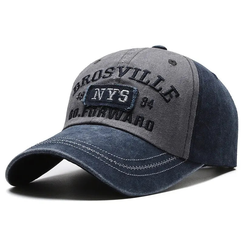 Four Seasons Men Baseball Cap Casual Distressed Washed Cotton Letter