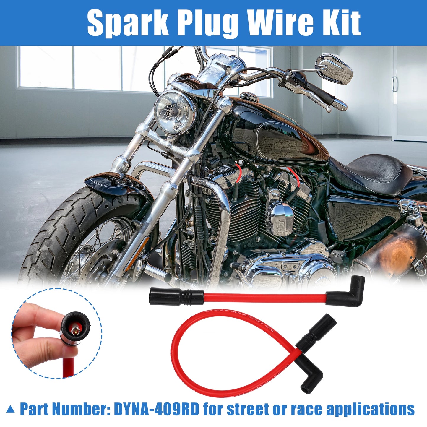 X Autohaux 2 PCS 10.4mm 10mm Motorcycle Spark Plug Wire For