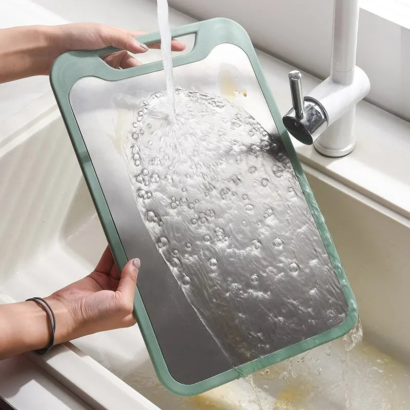 1pc Cutting Board Two Sides Of Stainless Steel and Plastic