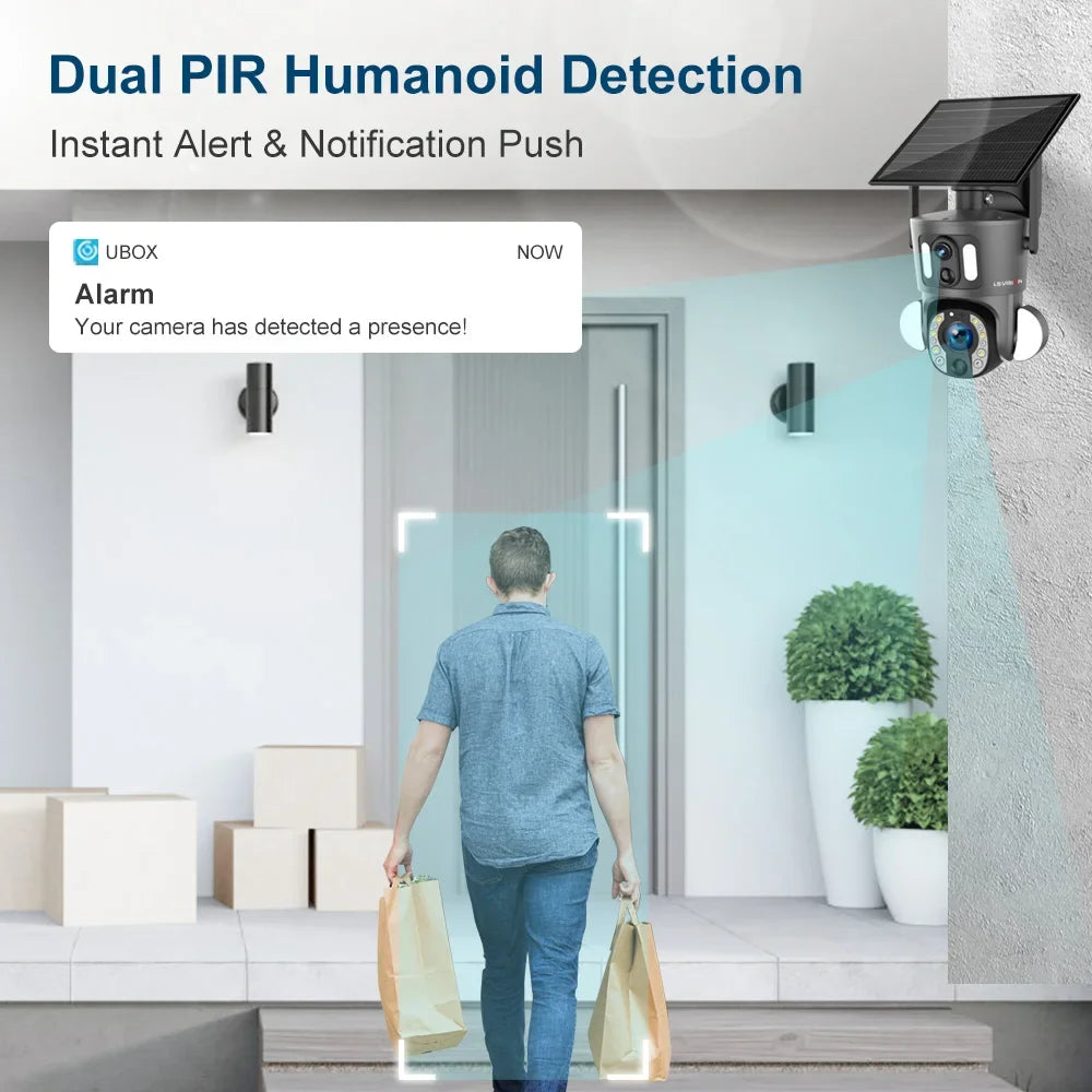 LS VISION 8MP 20X Optical Zoom Dual Screen 4G Sim Solar Camera 4K WiFi