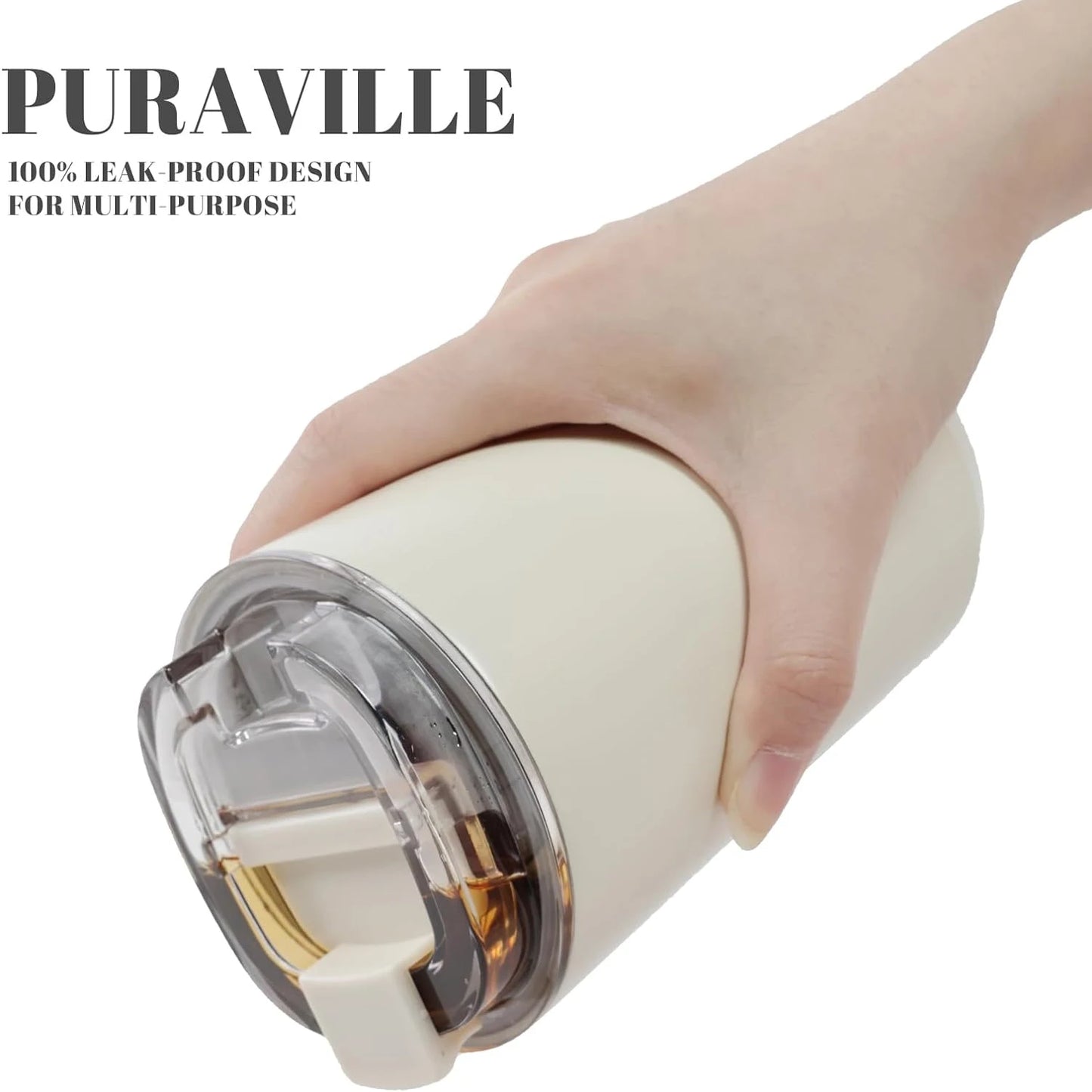 1PCS Tumbler Thermos Cup Milky White Coffee Mug Car Insulated Water