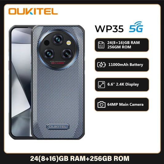 Oukitel-WP35 Rugged Smartphone, Android Mobile Phone, NFC Cell Phone,