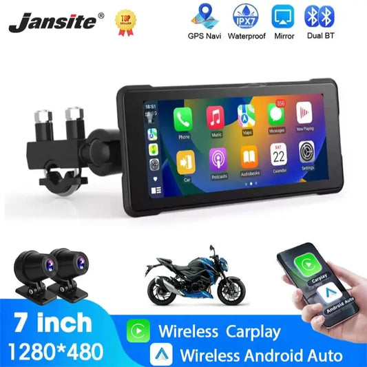 5/7 inch Carplay Motorcycle DVR GPS Navigation Wireless Carplay