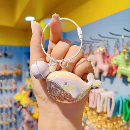 Cute Whale Dolphin Keychain Blue Marine Animal Doll Kawaii Keyring For