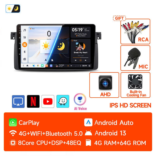 2 Din Android 13 Car Radio For BMW E46 M3 X5 1998-2006 Multimedia
