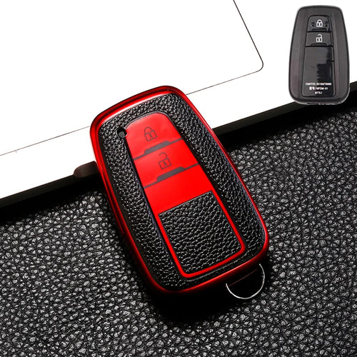 Leather Style Car Remote Key Case Cover Fob For Toyota Prius Camry