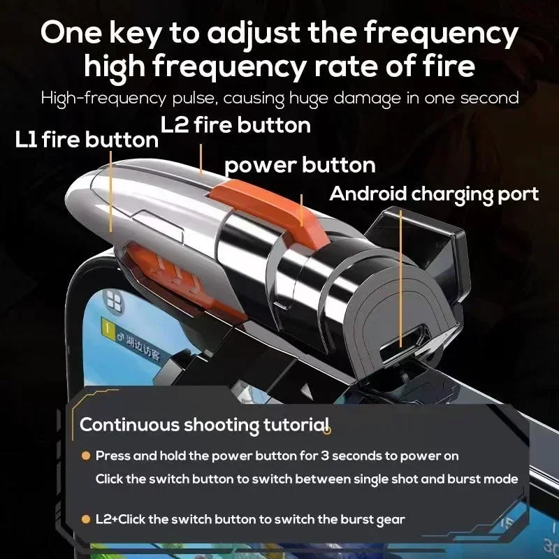 MEMO 6 Finger Mobile Phone ABS Game Trigger AK06 for PUBG Aim Shooting