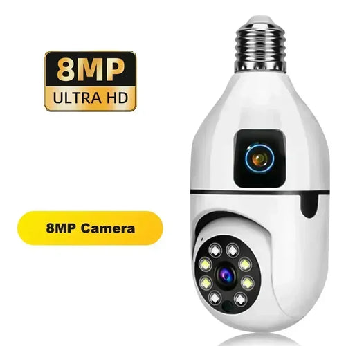 8MP E27 Bulb Surveillance WIFI Camera Human Tracking Full Color Night