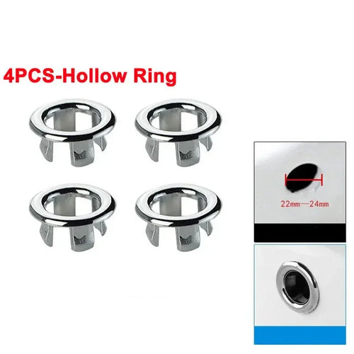 4Pcs Kitchen Bathroom Basin Circular Overflow Drain Cover Decoration