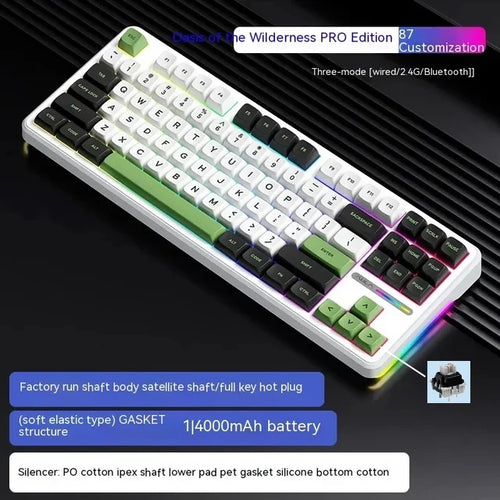 AULA F87 Pro Mechanical Keyboard 2.4g/Usb/Bluetooth Tri Mode Wireless