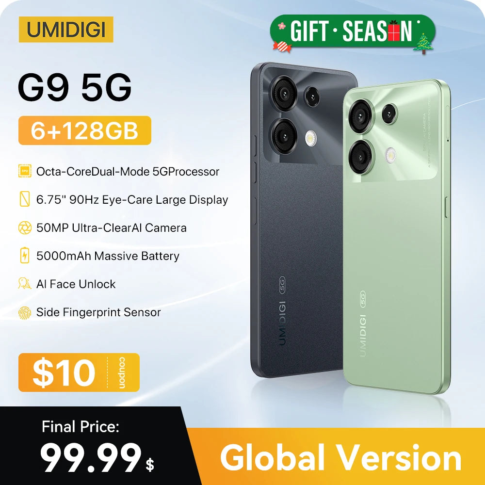 [World Premiere] UMIDIGI G9 5G Smartphone 5G Android 14  8-Core 6GB