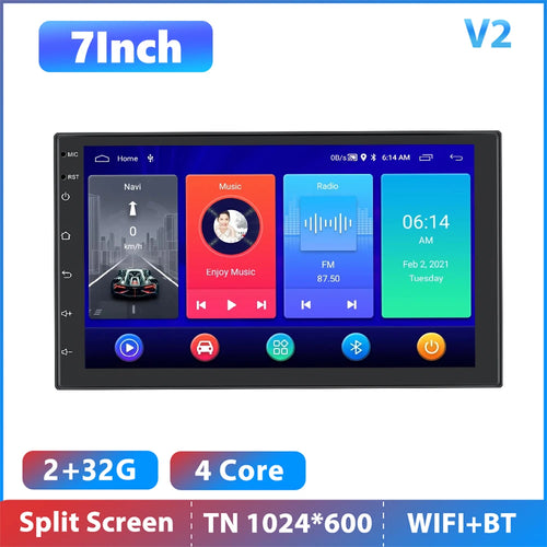 Podofo 2din Android GPS Car Stereo Carplay Radio Bluetooth FM Car MP5