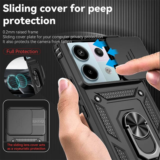 Shockproof Armor Funda For Xiaomi Redmi Note 13 Pro 5G 4G Slide Lens