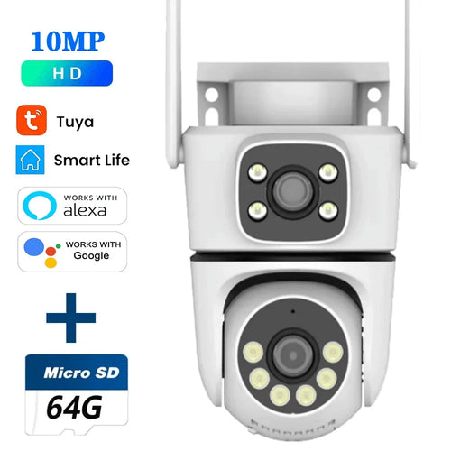 Tuya 10MP Dual-Lens 5G Wifi Camera PTZ Outdoor 4K HD Dual Screen Home