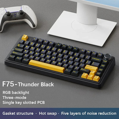 AULA F75 2.4G Wireless/Bluetooth/Wired Gaming Mechanical Keyboard RGB
