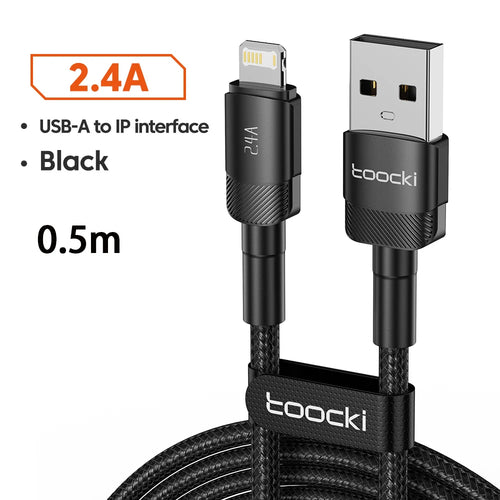 Toocki USB Cable For iPhone 14 13 12 Pro Max X XS XR 8 7 Plus iPad