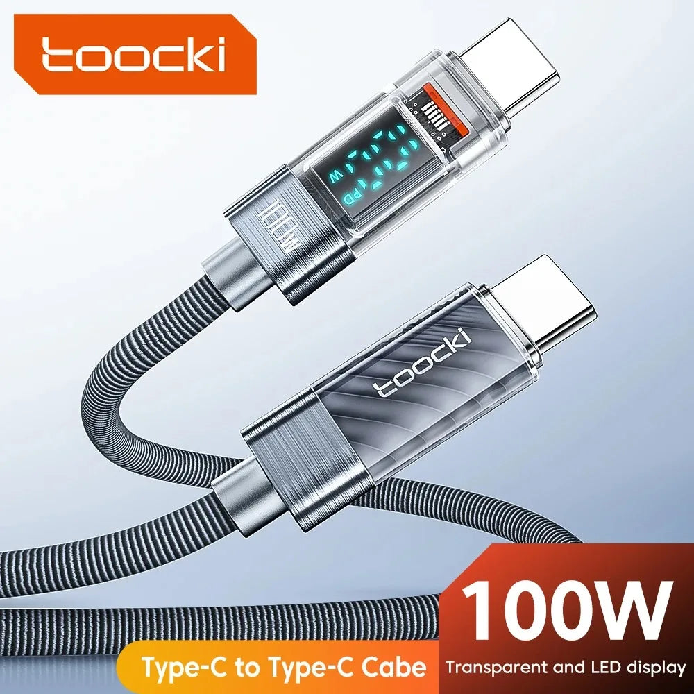 Toocki Type C to Type C Cable 100W PD Display Fast Charging Charger