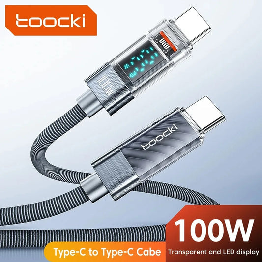 Toocki Type C to Type C Cable 100W PD Display Fast Charging Charger