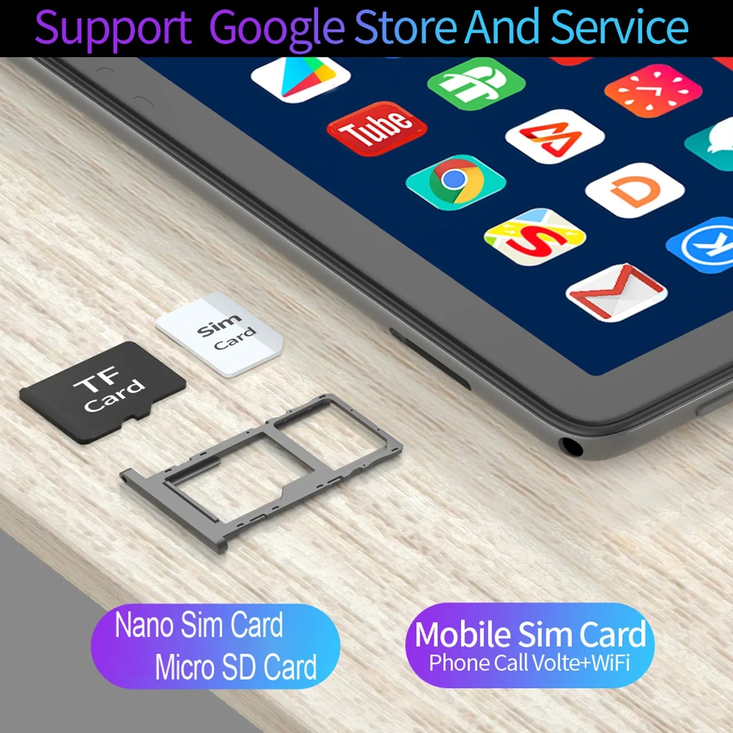 Android 10.1 Inch Tablet Pc Google Play Octa Core Dual Cameras Dual