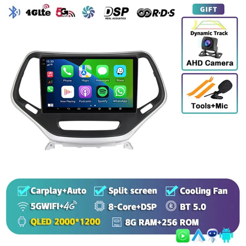 Android 14 Carplay Auto WIFI+4G Car Radio For Jeep Cherokee 5