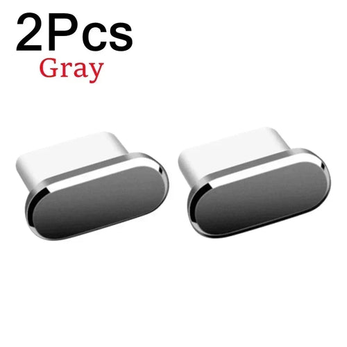 2Pcs 16PM Metal Dust Plug For iPhone 16 15 Pro Max Plus USB Type C