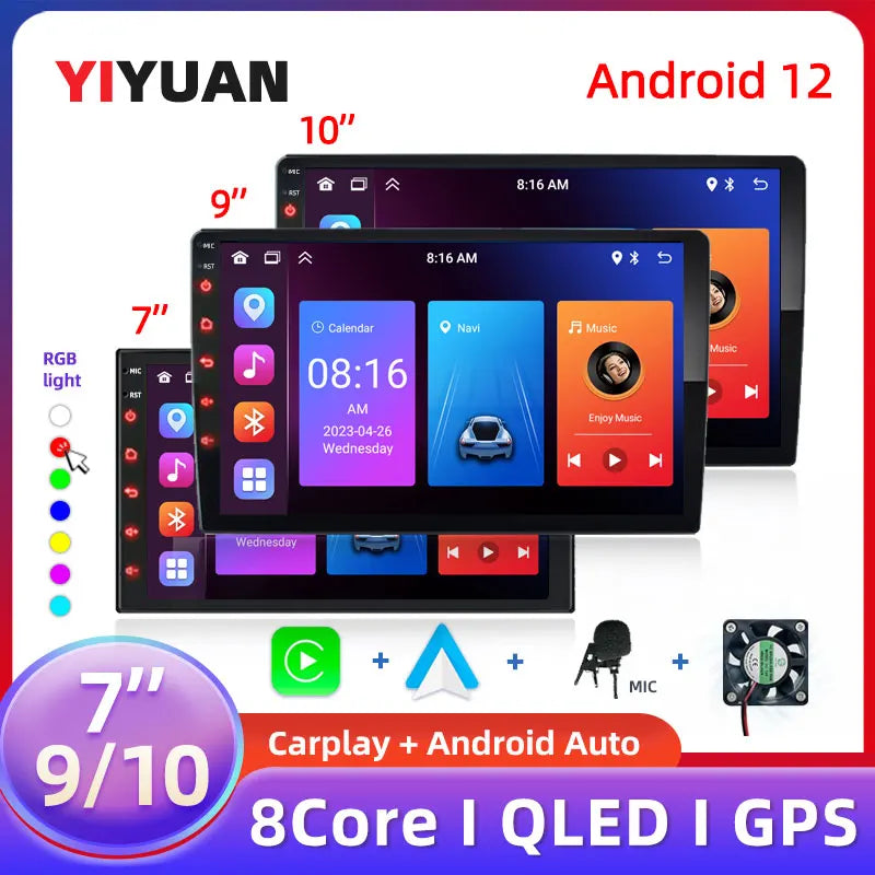2Din Android 7"/9"/10" QLED IPS Car Radio Autoradio 2 Din Universal