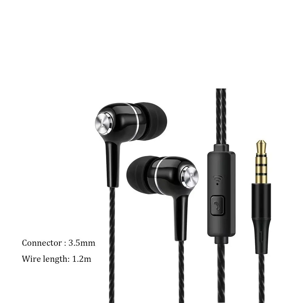 Stereo In-Ear Earphone Bass With Microphone HiFi Headphone Portable