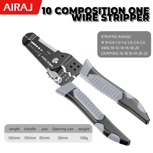 AIRAJ Wire Stripper Tools Multitool Plier Crimper Cable Cutter