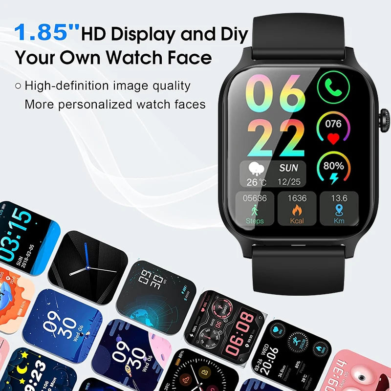 IUTECH Y7PRO Calling Smart Watch 2024, 1.85 inch Screen 24H Health