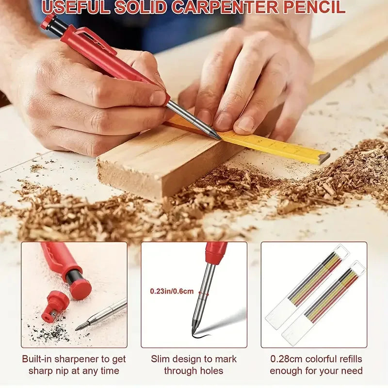 Solid Carpenter Pencil Set Woodworking Tools Mechanical Pencil 5