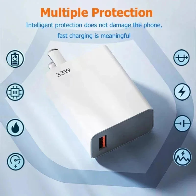 33W USB Charger Quick Charge 3.0 Fast Charging Mobile Power Adapter