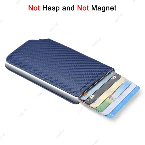 Rfid Aluminum Men Wallet Card Holders Purse Carbon Fiber Men Business