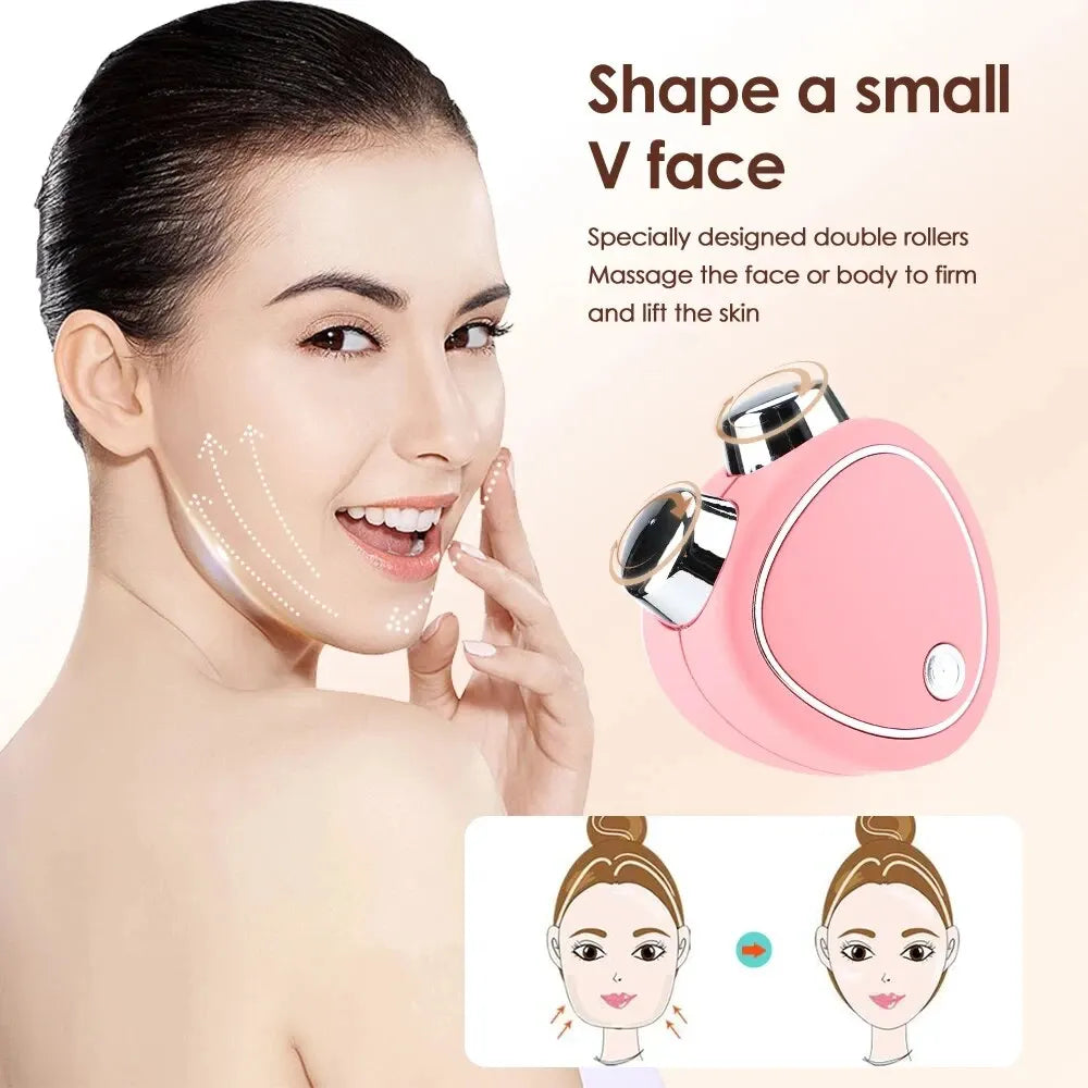 3D Micro Current Beauty Skin Electric Face Massager 3 Gears At Home
