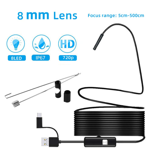 5.5mm/7mm HD 3 in 1 OTG Android Endoscope Camera Borescope IP67