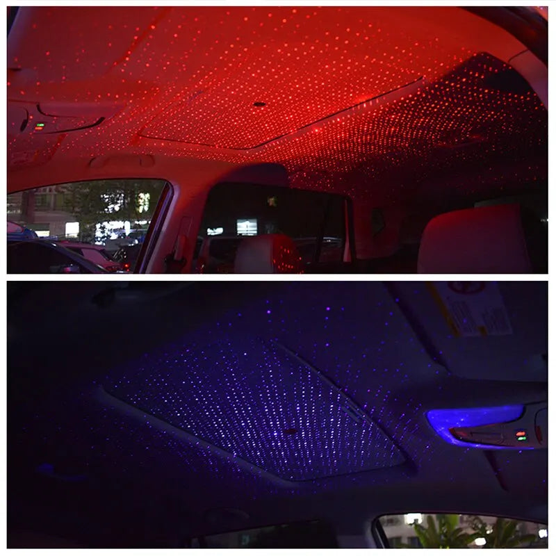 1pcs LED Car Roof Star Night Light Projector Atmosphere USB LED