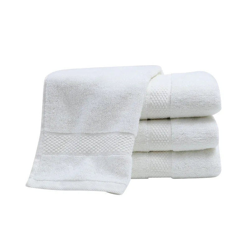 2/4/6pcs Cotton White Face Towels Set Soft Feel Hotel Towel Adult's