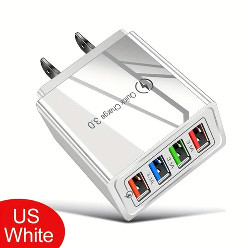 EU US Plug 3A USB Charger Multi Port 4 USB Quick Charge 3.0 For Phone